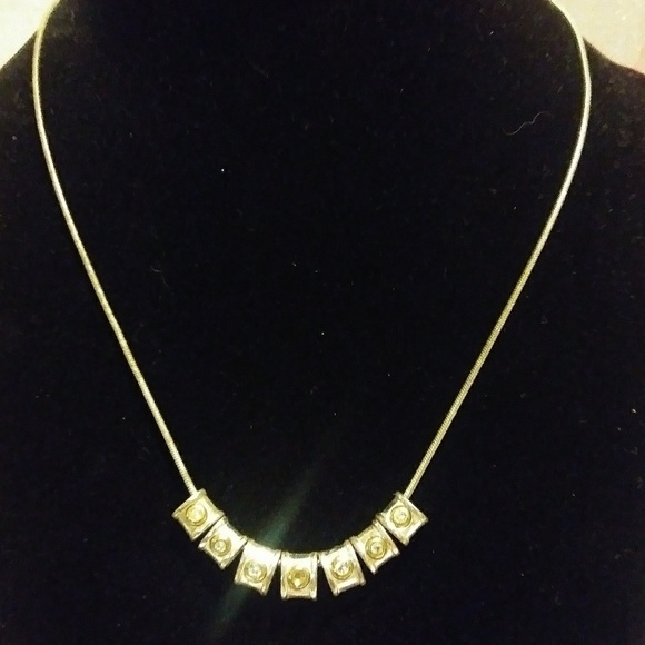 MONET Silver tone Rope Necklace Rhinestone Charms - Picture 2 of 5